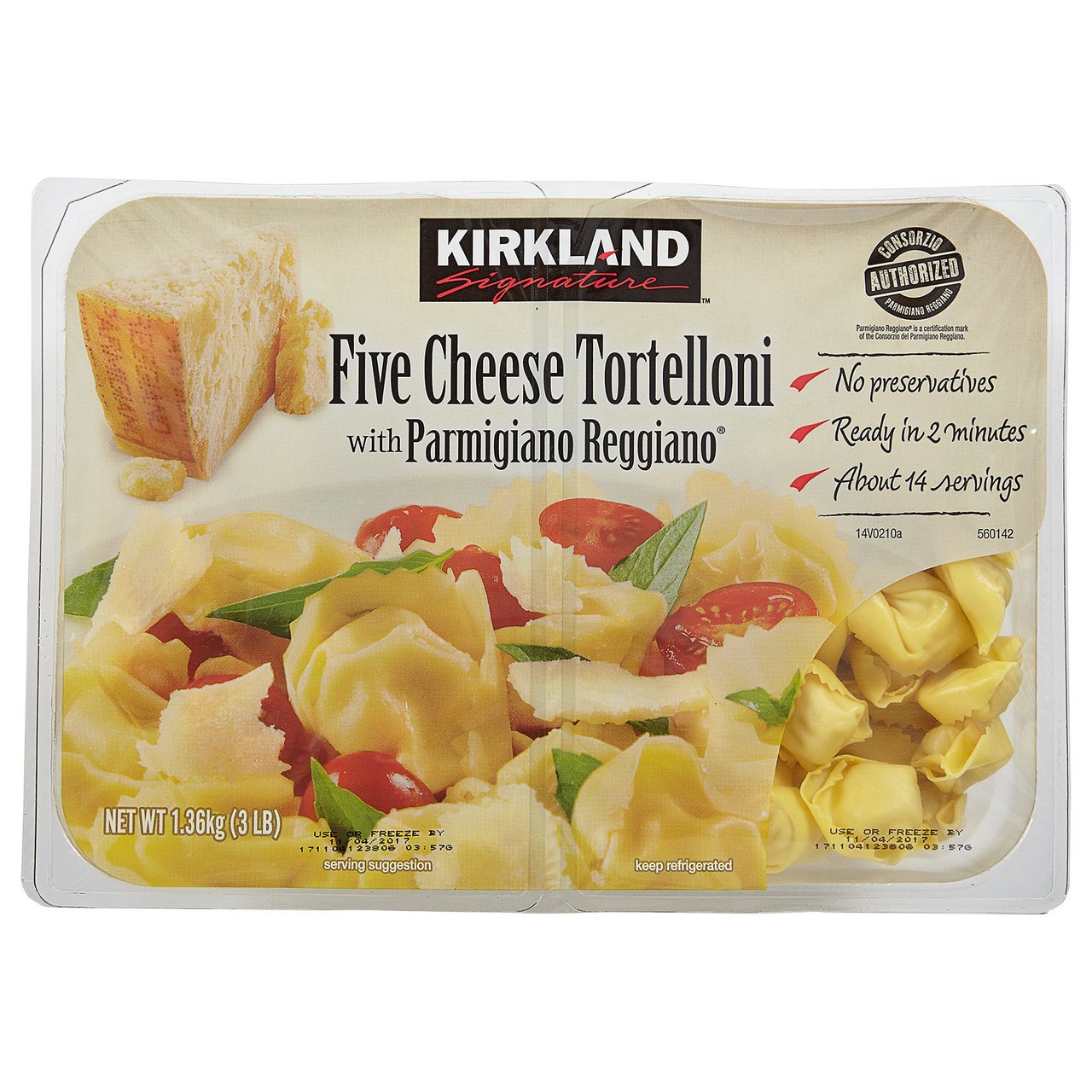 Kirkland Signature Five Cheese Tortelloni 2/24 oz (3 lbs) - Image 1