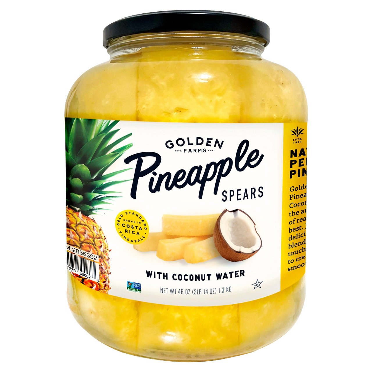 GOLDEN FARMS PINEAPPLE IN COCONUT WATER 46 OZ - Image 1