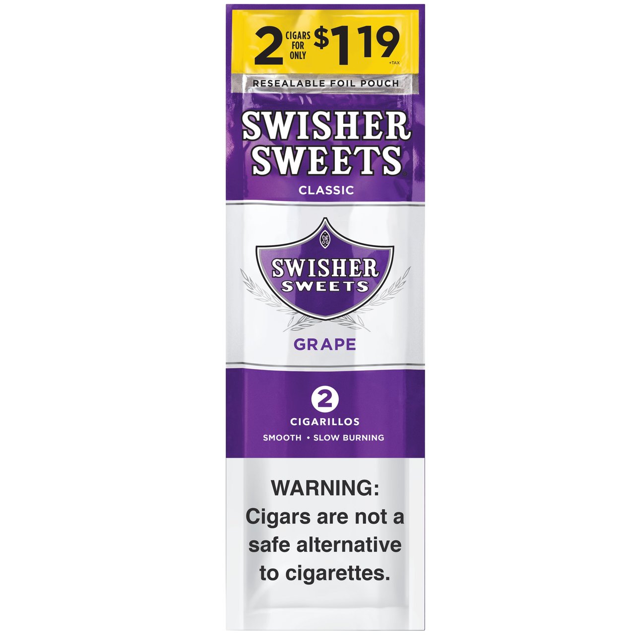 Swisher Sweets Grape Cigarillos, 30 Packs of 2 (60 Total)