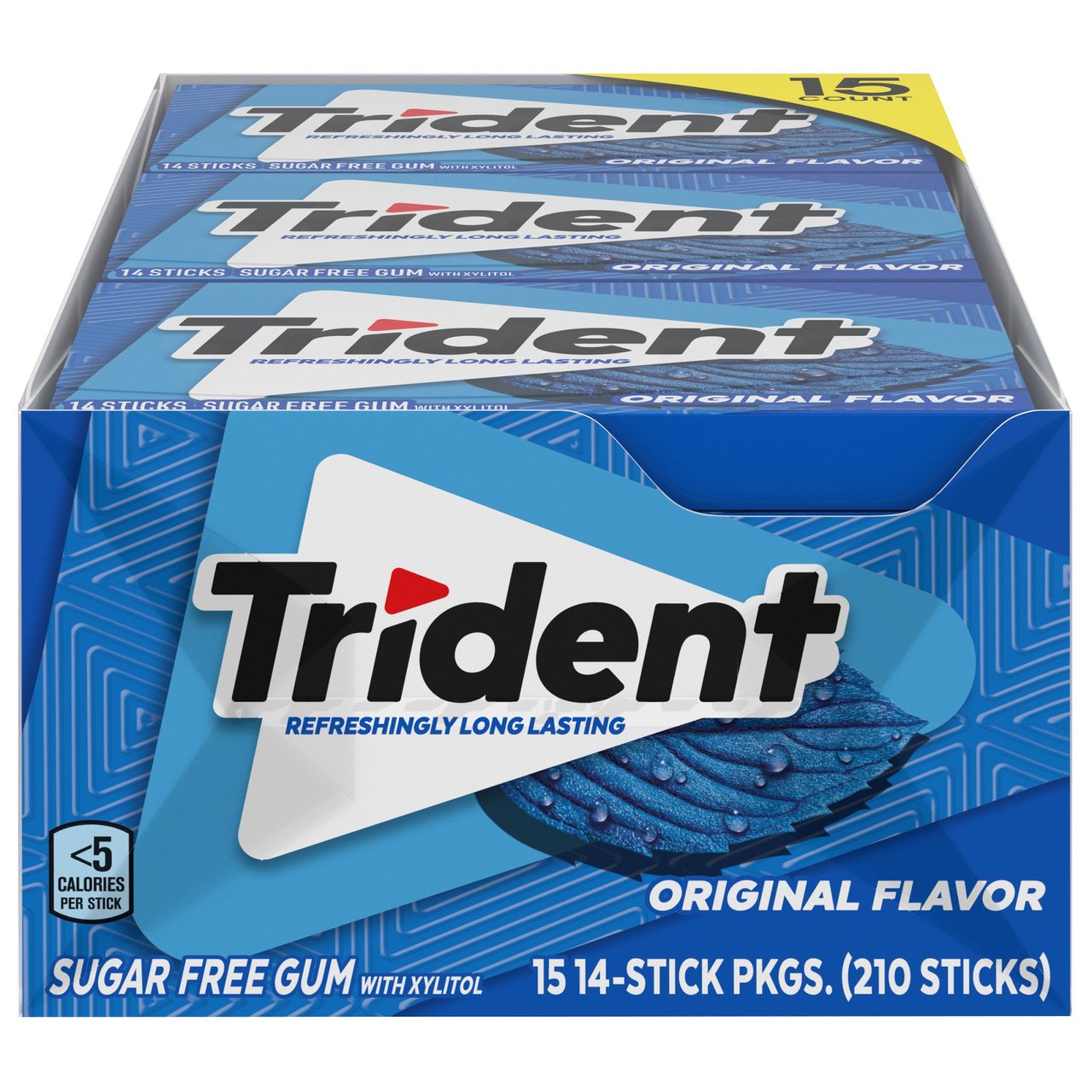 Trident Original Peppermint Sugar Free Gum, 15-Pack/14-Piece - Image 1