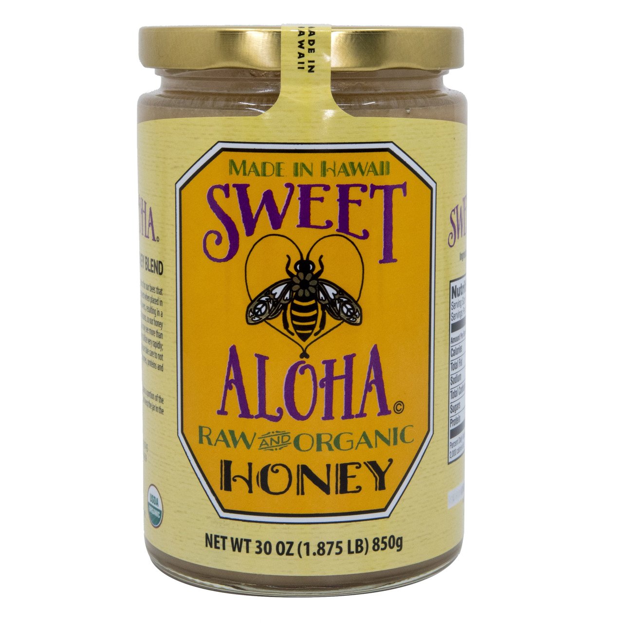 Sweet Aloha Organic Raw Honey, 30 oz - Image 1