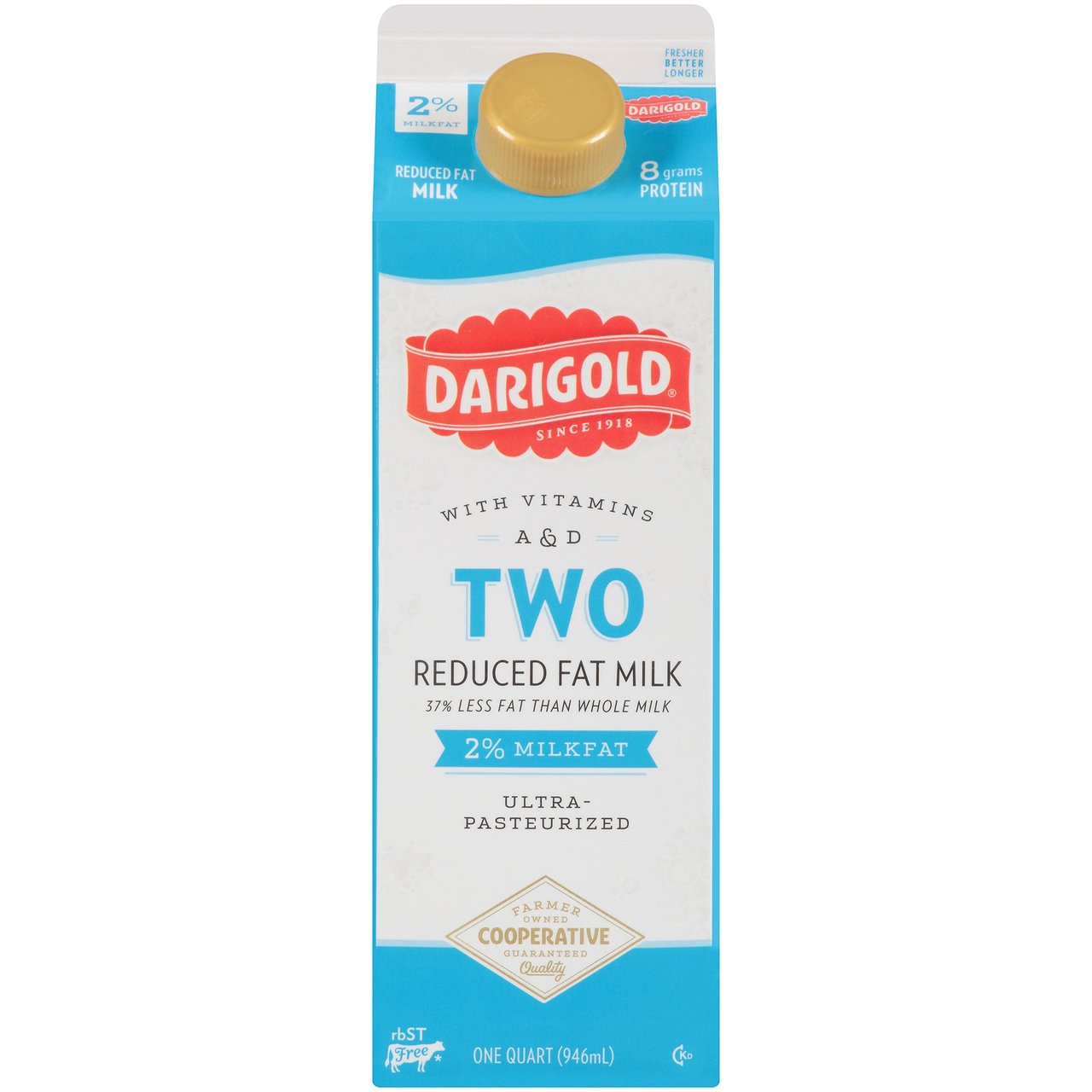 Darigold Ultra-Pasteurized 2% Reduced Fat Milk, 12 Qt Case - Image 1
