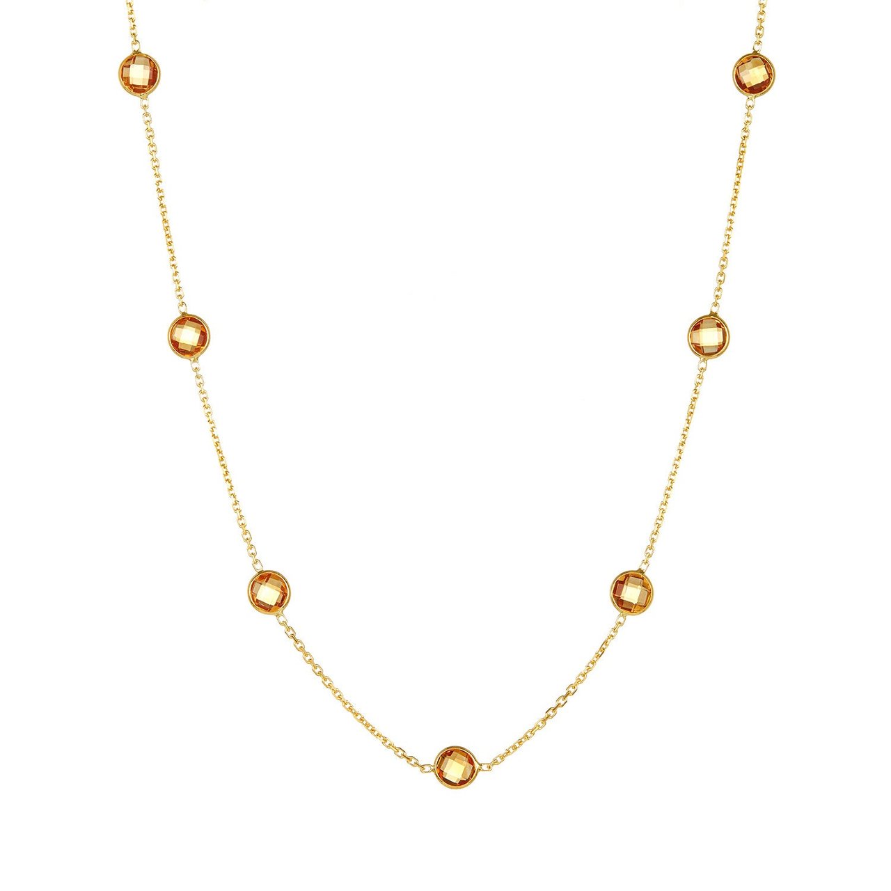 14KT Yellow Gold Citrine Necklace - Image 1