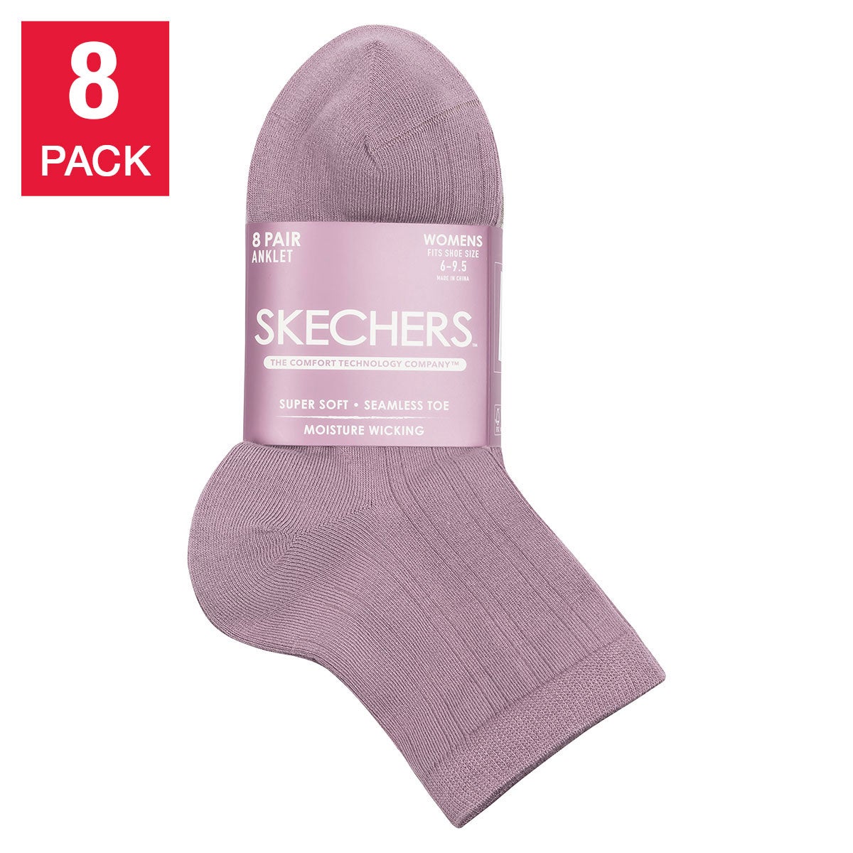 Skechers Ladies' Quarter Sock, 8-Pack - Image 1