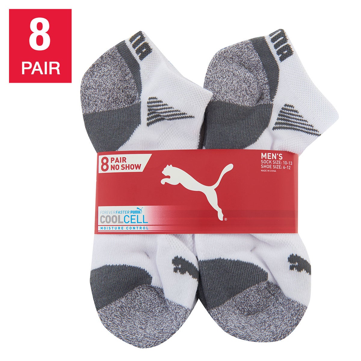 PUMA Men's No Show Sock, 8 Pairs - Image 1