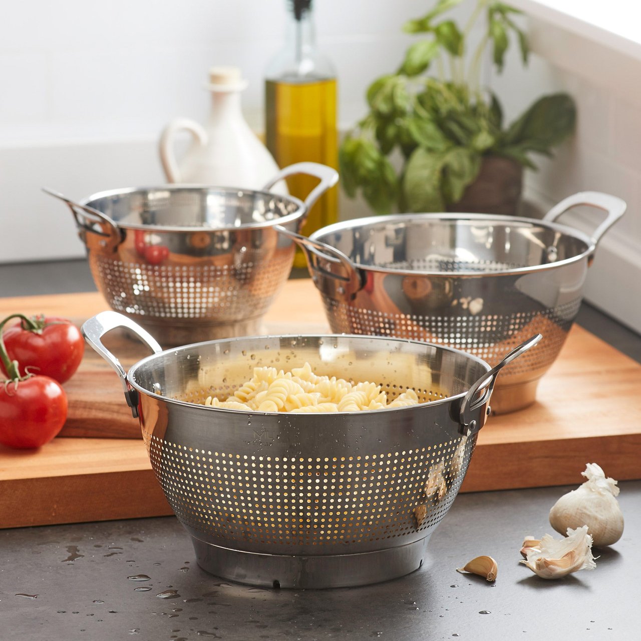 MIU 3-Piece Stainless Steel Colander Set - Image 1