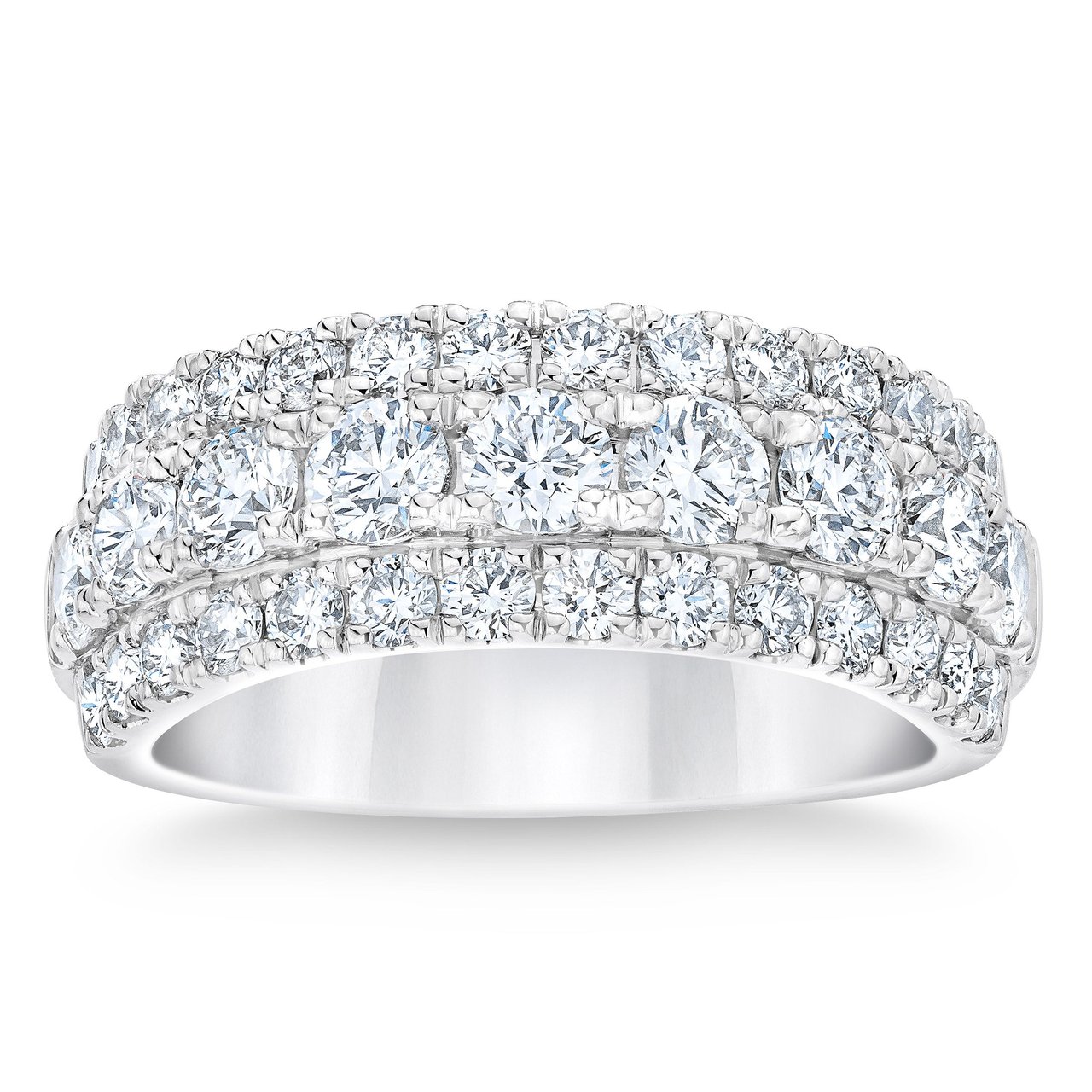 Platinum VS2 F 2.25ctw Round Diamond Band Size 6 - Image 1