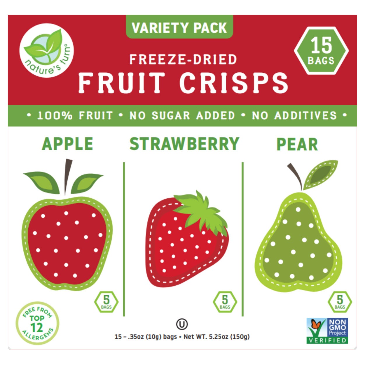 Nature's Turn Fruit Crisps 15/0.35 oz (0.32 lb)