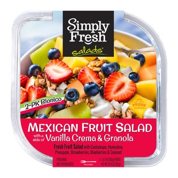 Simply Fresh Mexican Fruit Salad (Bionico) with Vanilla Crema & Granola, 2-Pack, 12.7 oz Each
