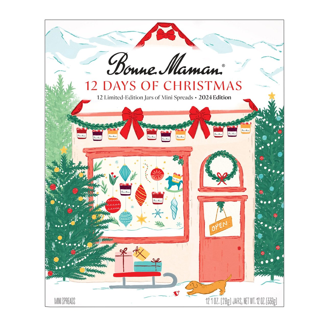 Bonne Maman 12 Days of Christmas Variety Mini Spreads Gift Set, 12 × 1 oz (0.75 lb) - Image 1