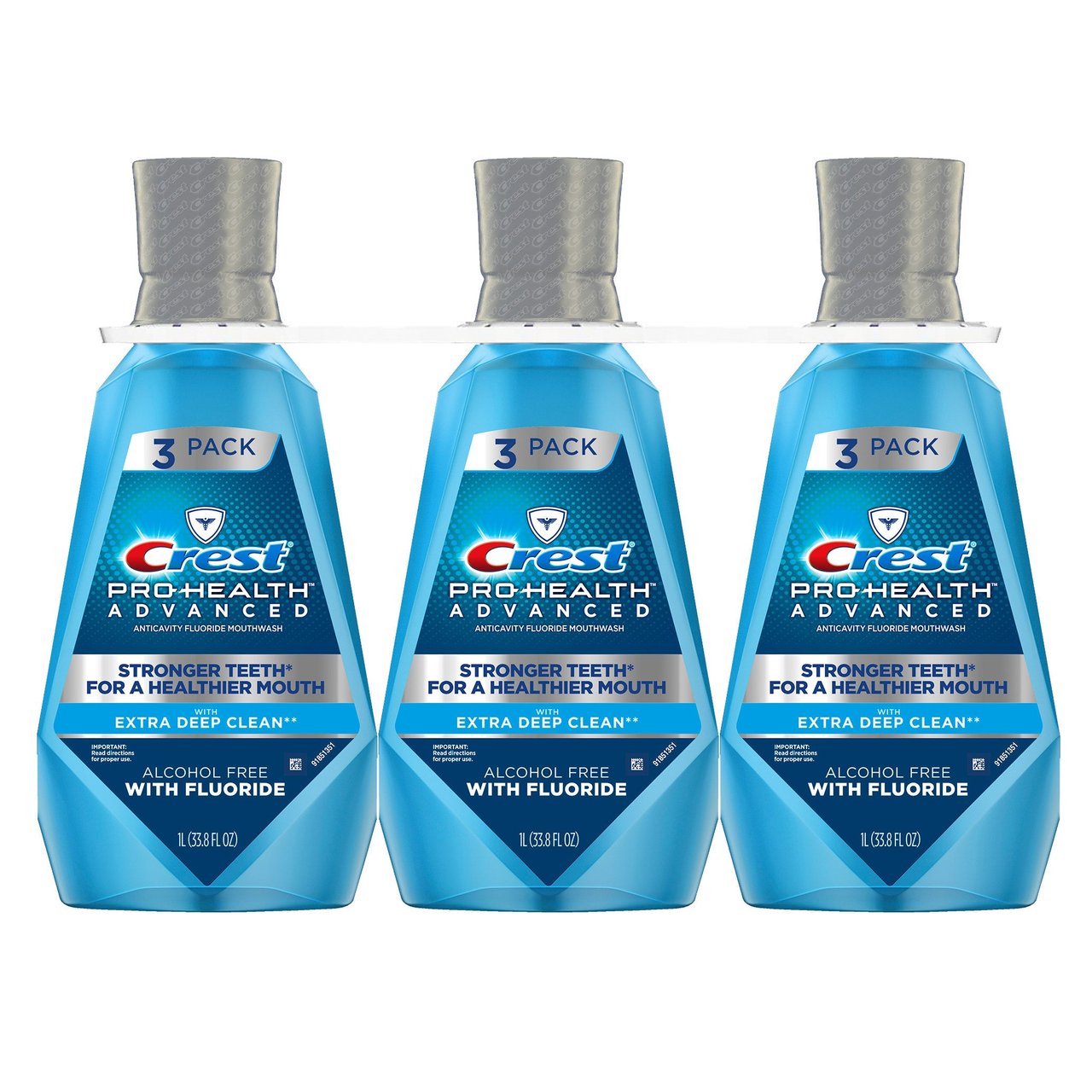 Crest Pro-Health Advanced Mouthwash, Multi-Protection, 1 Liter, 3-Pack - Image 1