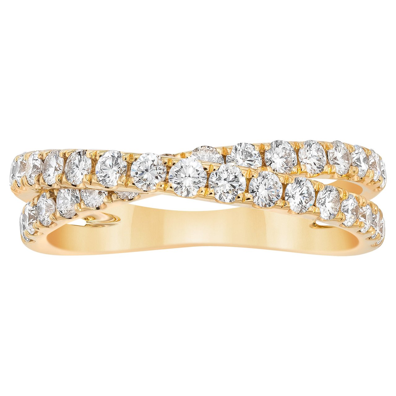 14K Yellow Gold VS2 I Color .90 CTW Round Diamond Band - Image 1