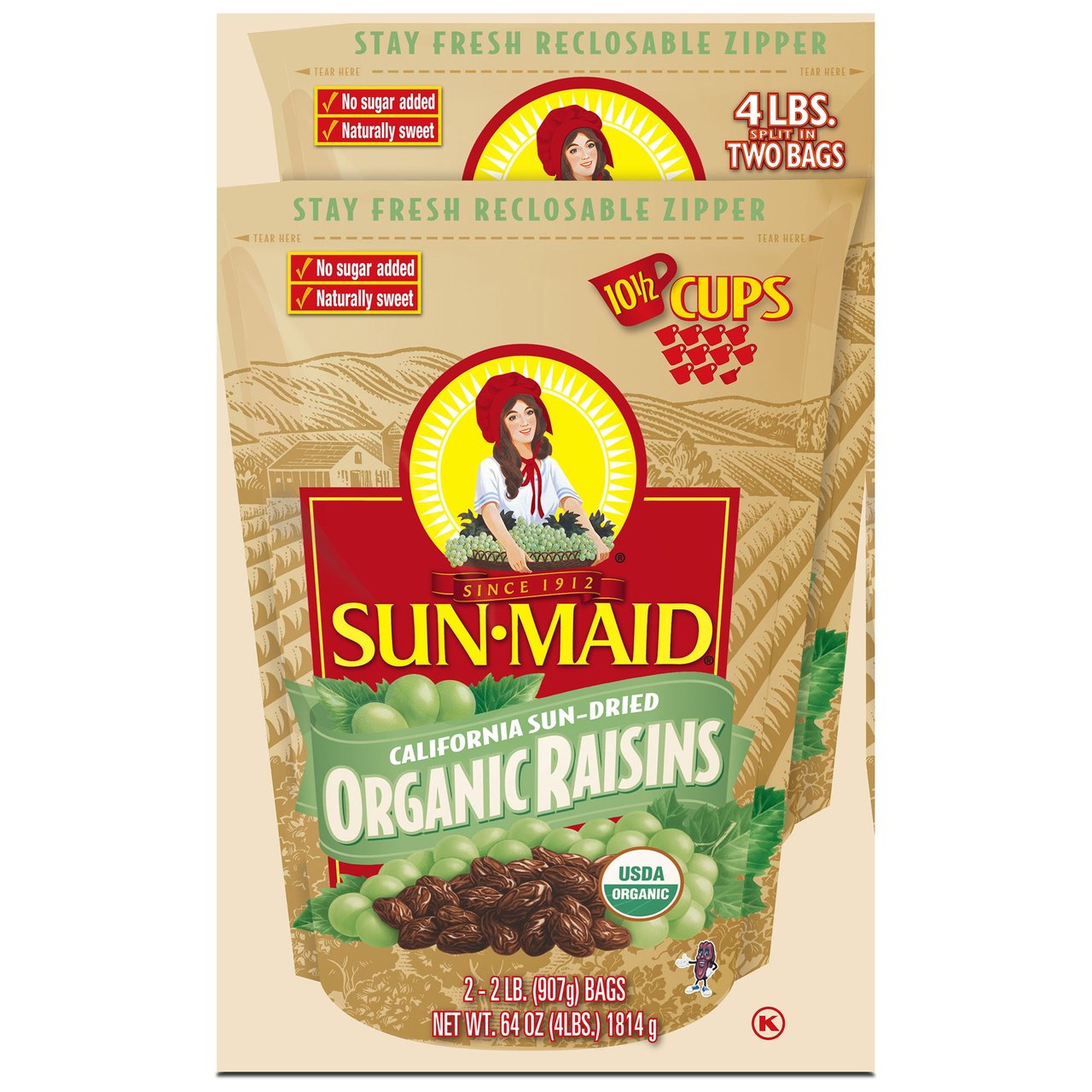 Organic Sun-Maid Raisins 2 Pack 32 Ounces Each - Image 1
