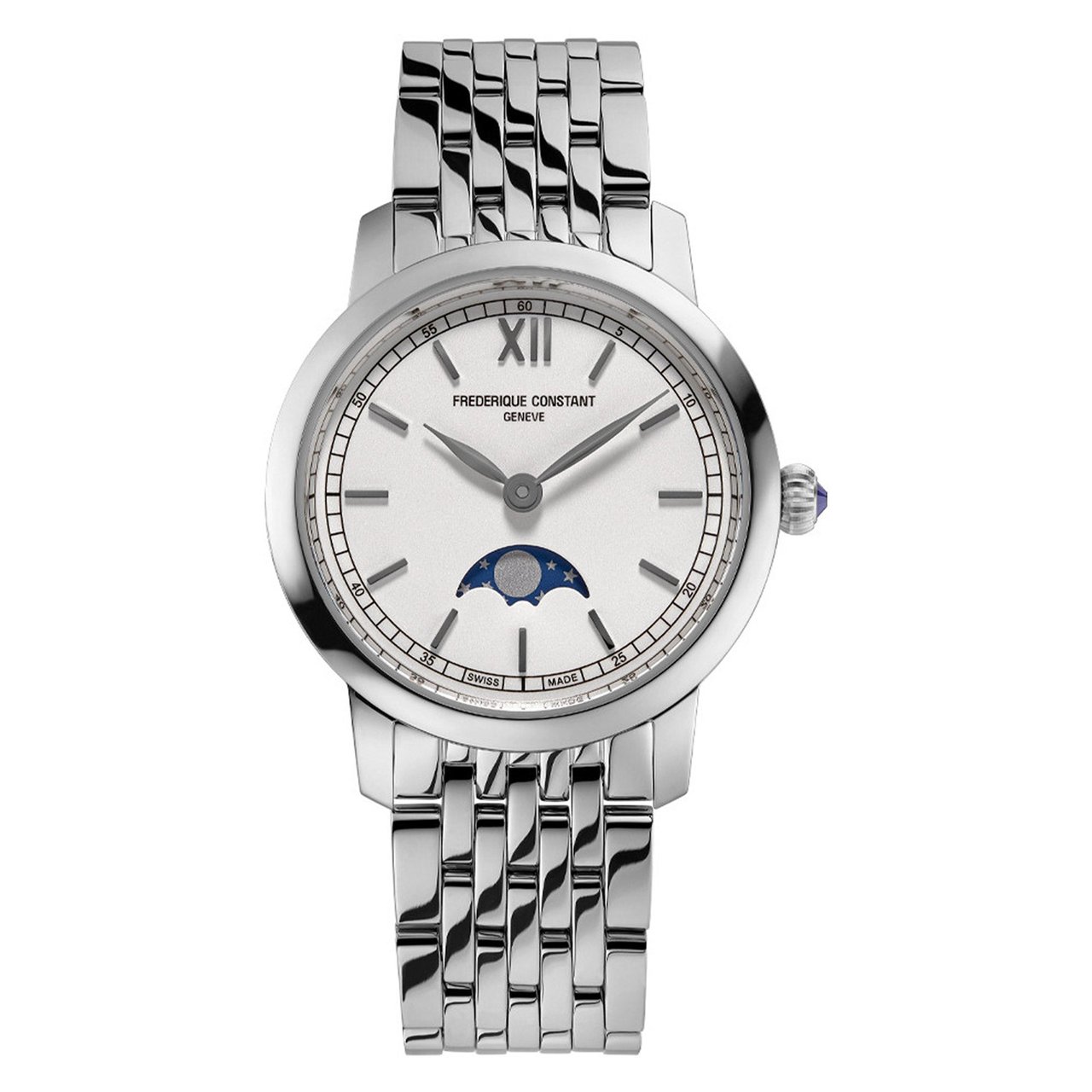 Frederique Constant Slimline Moonphase Stainless Steel Swiss Quartz Ladies Watch - Image 1
