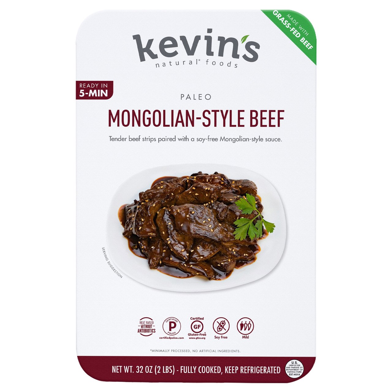 Kevin's Natural Foods Mongolian-Style Beef 32 Ounce Package - Image 1