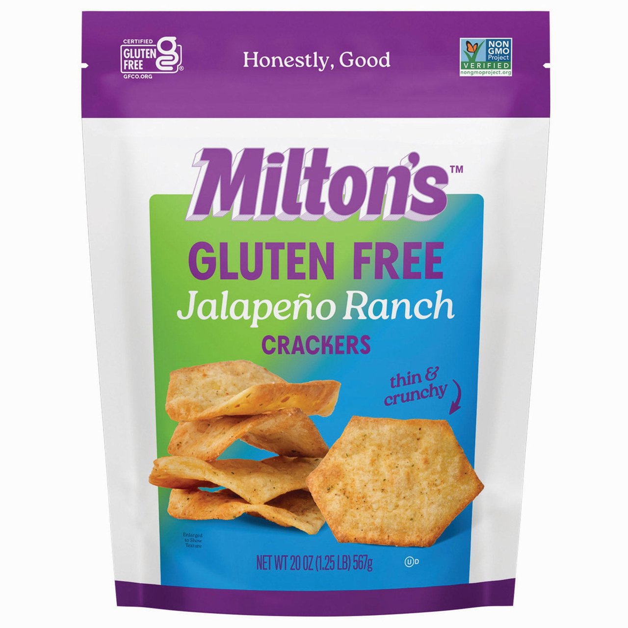 Milton's Gluten Free Jalapeño Ranch Crackers, 20 oz - Image 1