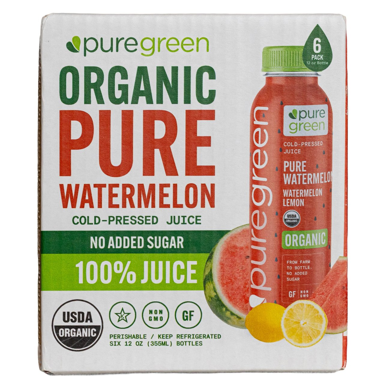 Pure Green Organic Watermelon Juice, 6-Pack / 12 oz - Image 1
