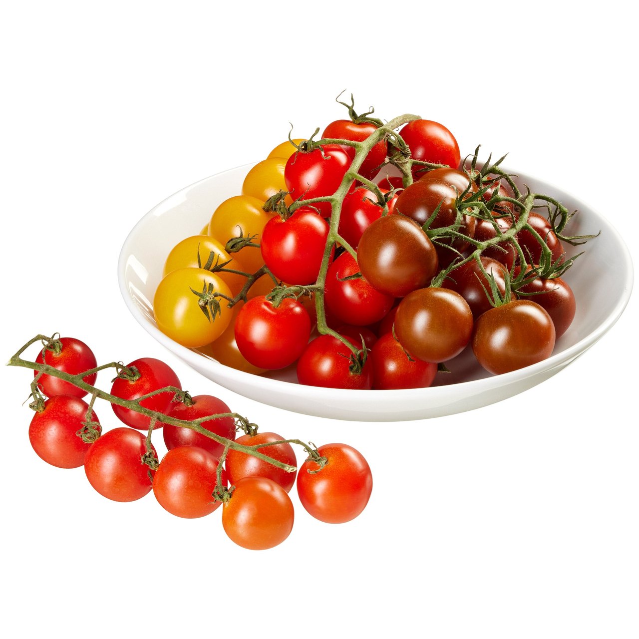 Tri Color Cherry Tomatoes on the Vine, Hothouse Grown, 1.5 lbs