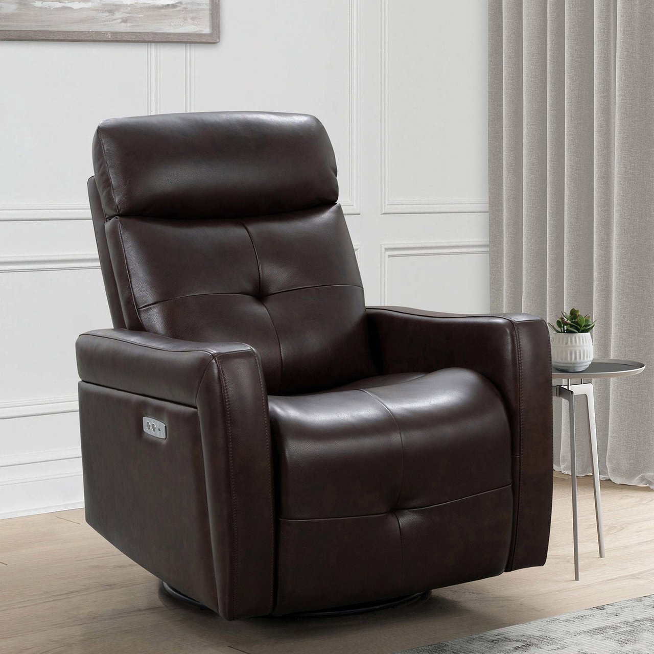 ABBYSON ROCHESTER LEATHER POWER RECLINER - Image 1