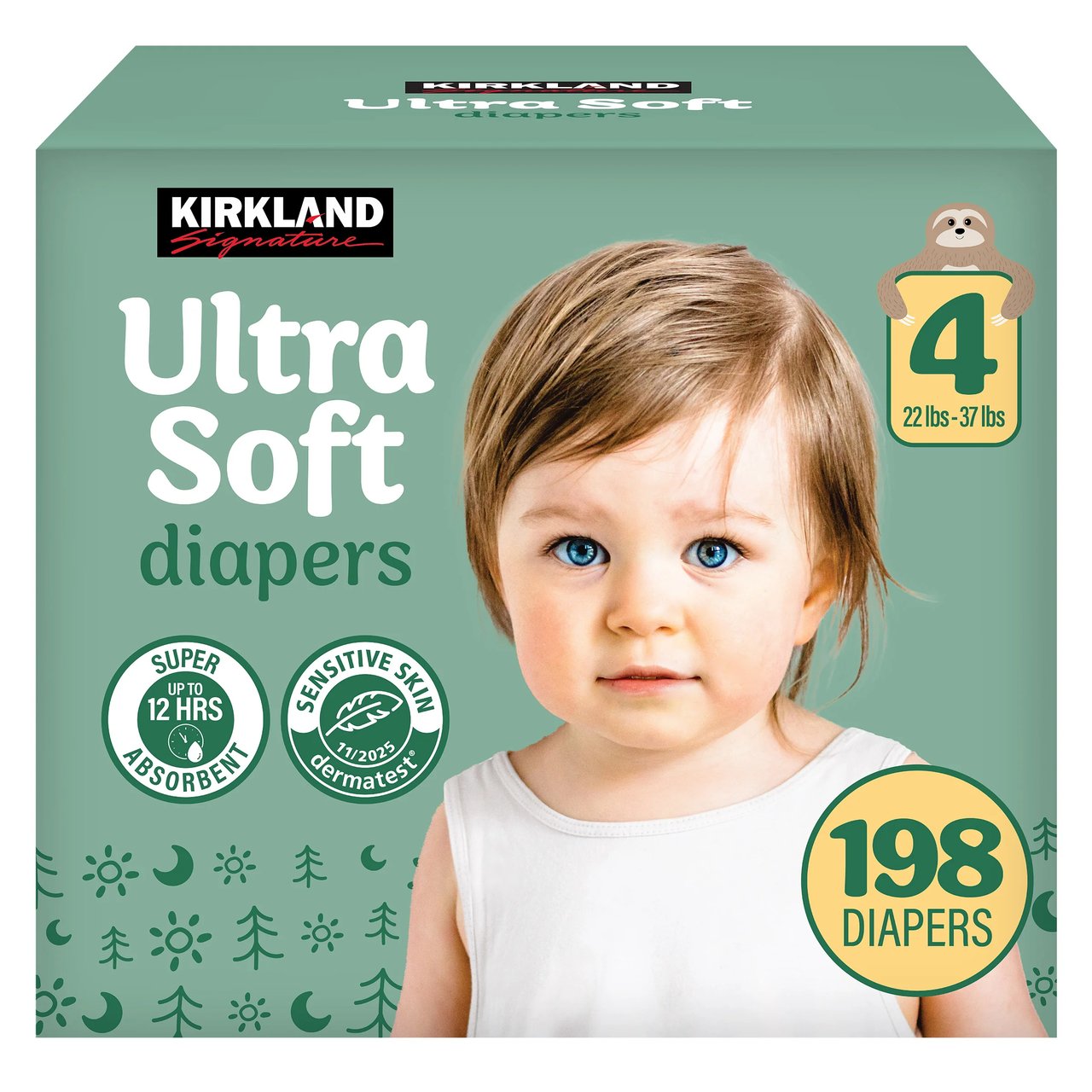 KIRKLAND SIGNATURE DIAPERS SIZE 4, 198CT - Image 1