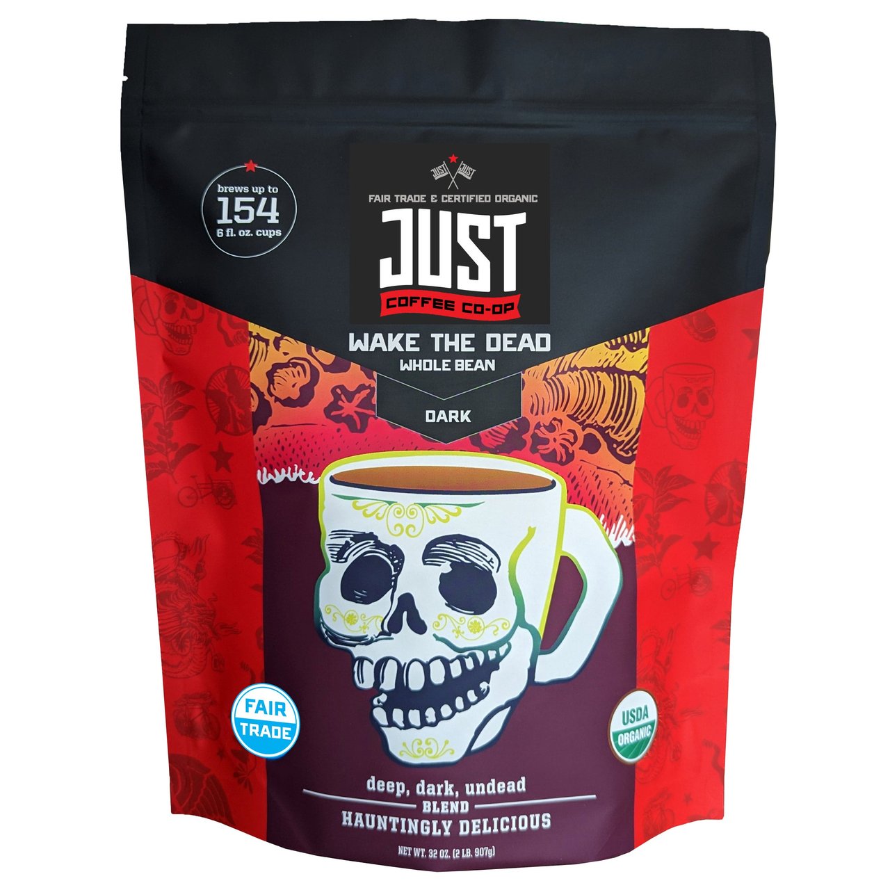 Just Coffee Wake the Dead Organic Dark Roast, 2 Pound Bag - Image 1