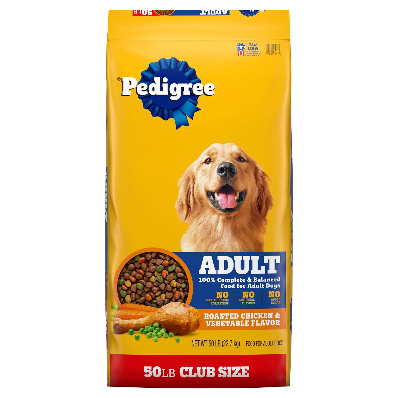 Pedigree Roasted Chicken & Vegetable Adult Dog Food 50 lb - Image 1