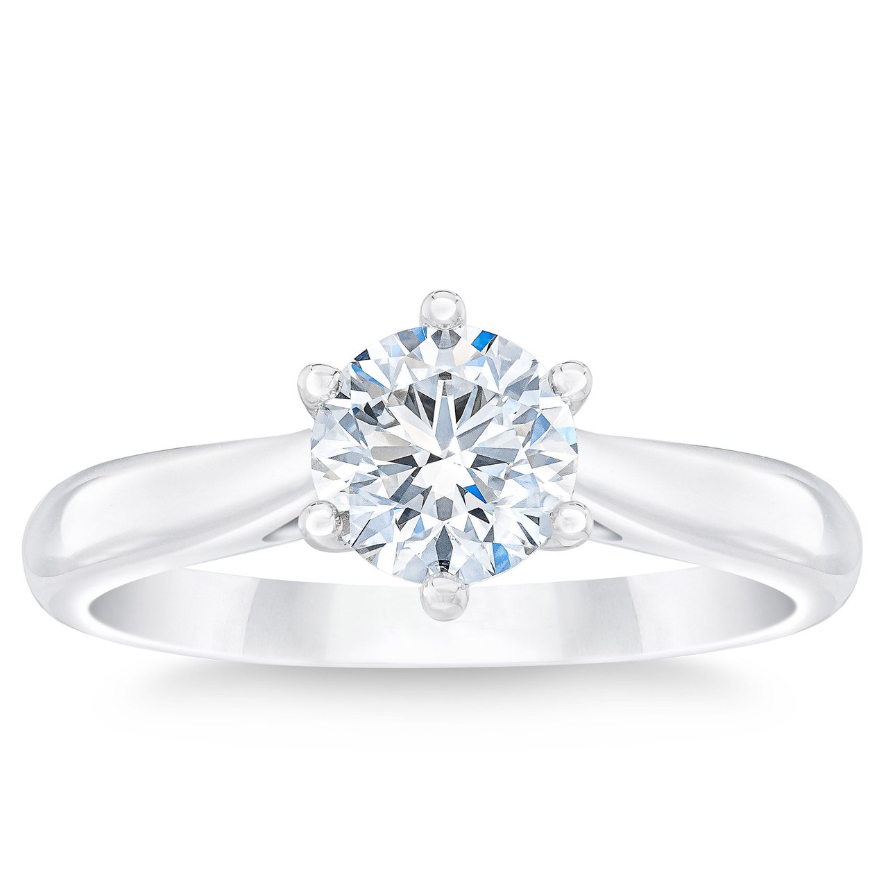 1.01 CT Round Brilliant Platinum Solitaire Ring, VS2 "H" Color - Image 1