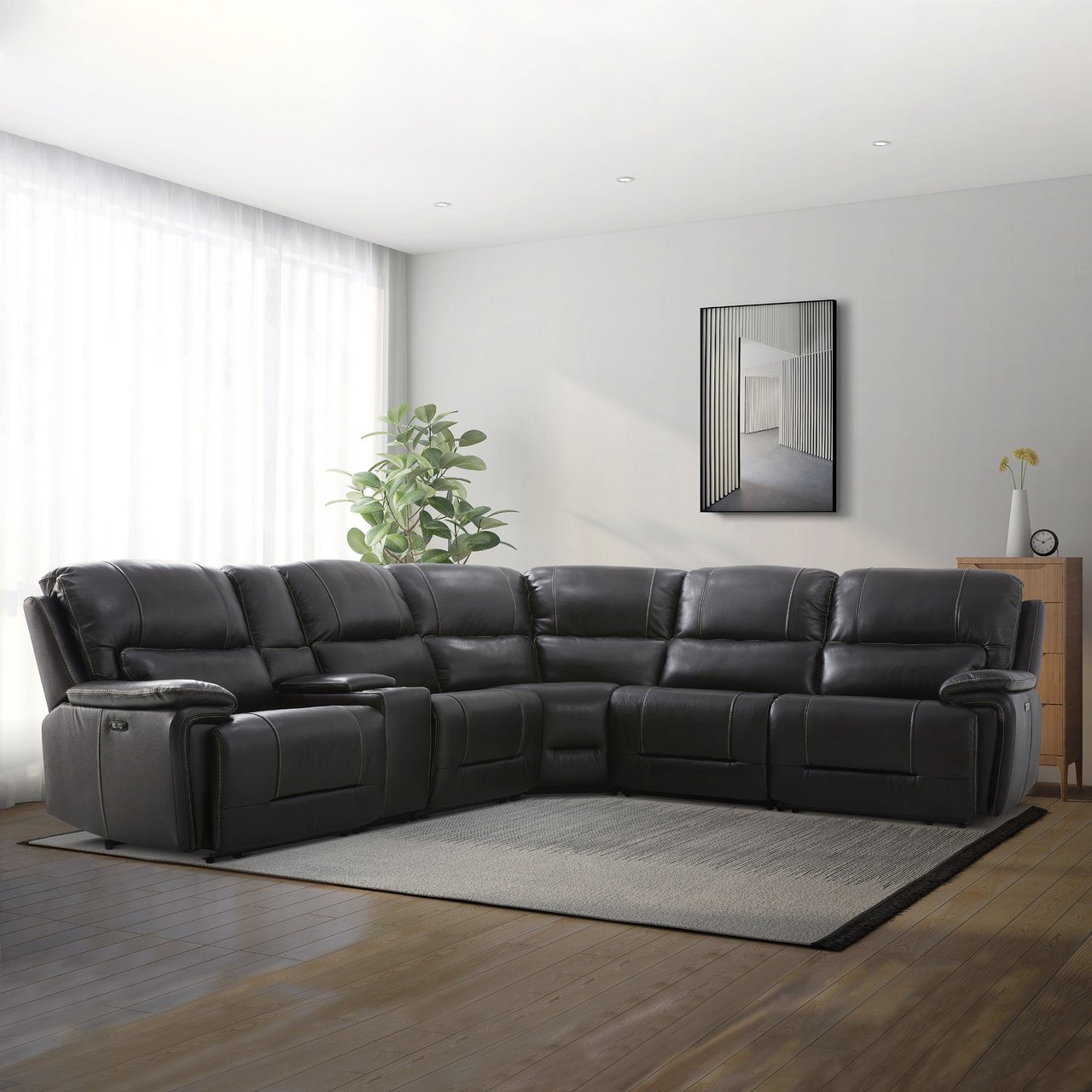Gilman Creek Malachi Leather Power Reclining Sectional - Image 1