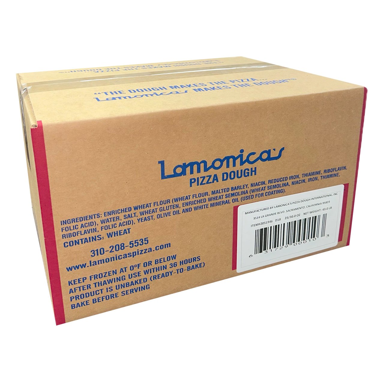 LaMonica's Frozen Pizza Dough, 23-Count / 30 oz Each