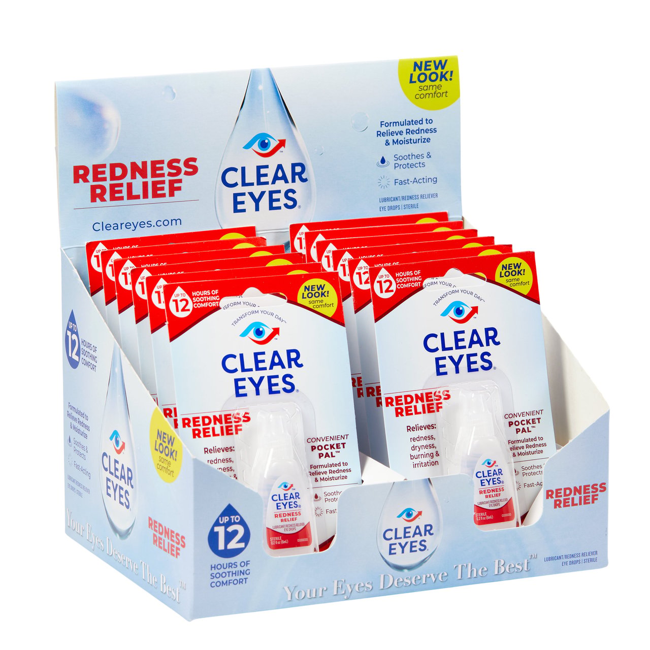 Clear Eyes Redness Relief, 0.2 fl oz, 12-Pack - Image 1