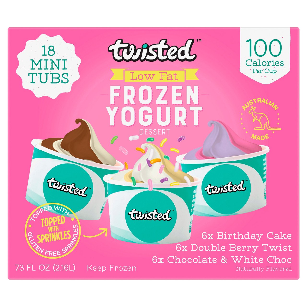 Twisted Frozen Yogurt Birthday Cake 18 CT - Image 1