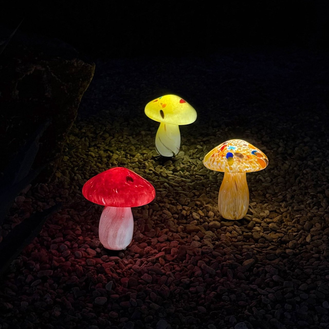 Infinity X1 Solar Glass Mushroom Lights 3-Pack (#1806238) - $23.99