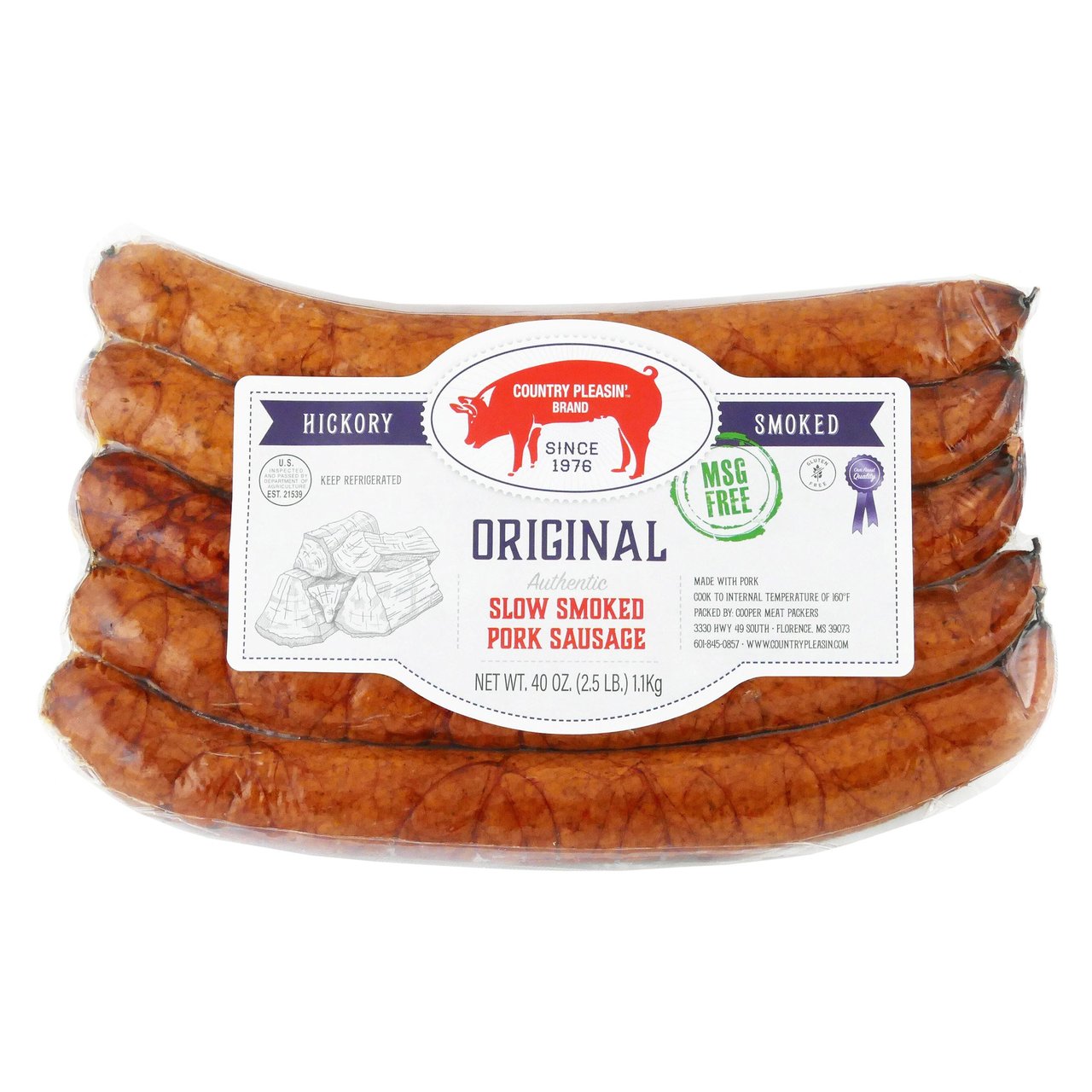 Country Pleasin' Smoked Sausage 2.5 lbs - Image 1