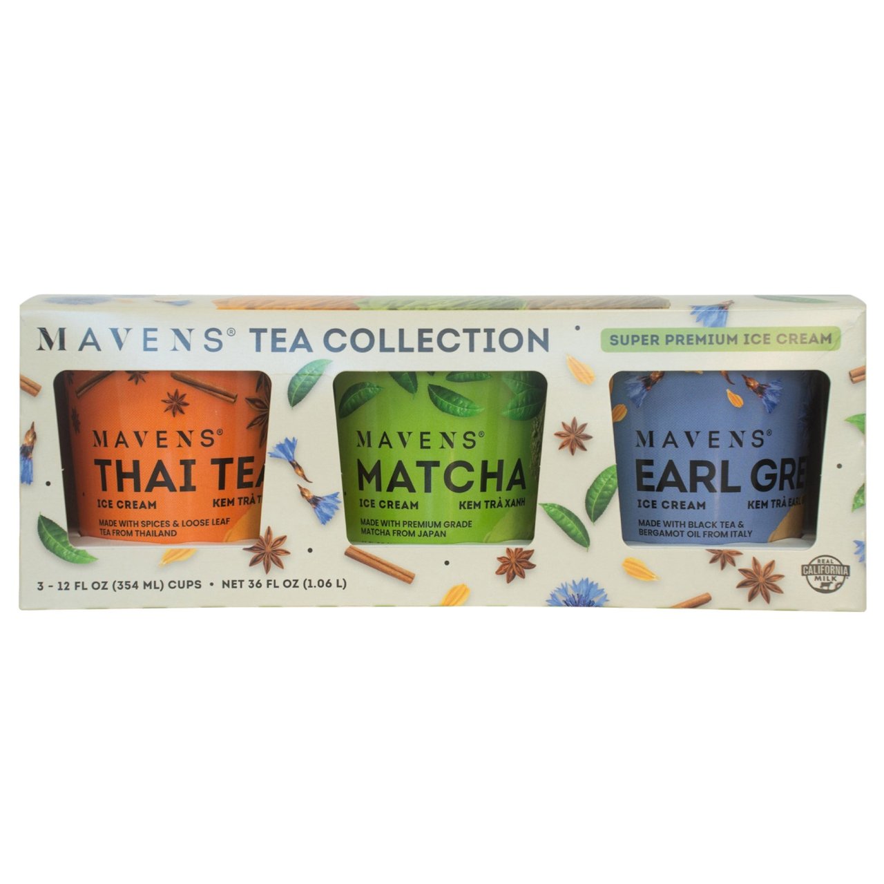 Maven's Creamery Ice Cream Tea Variety 3-Pack, 36 Ounces - Image 1