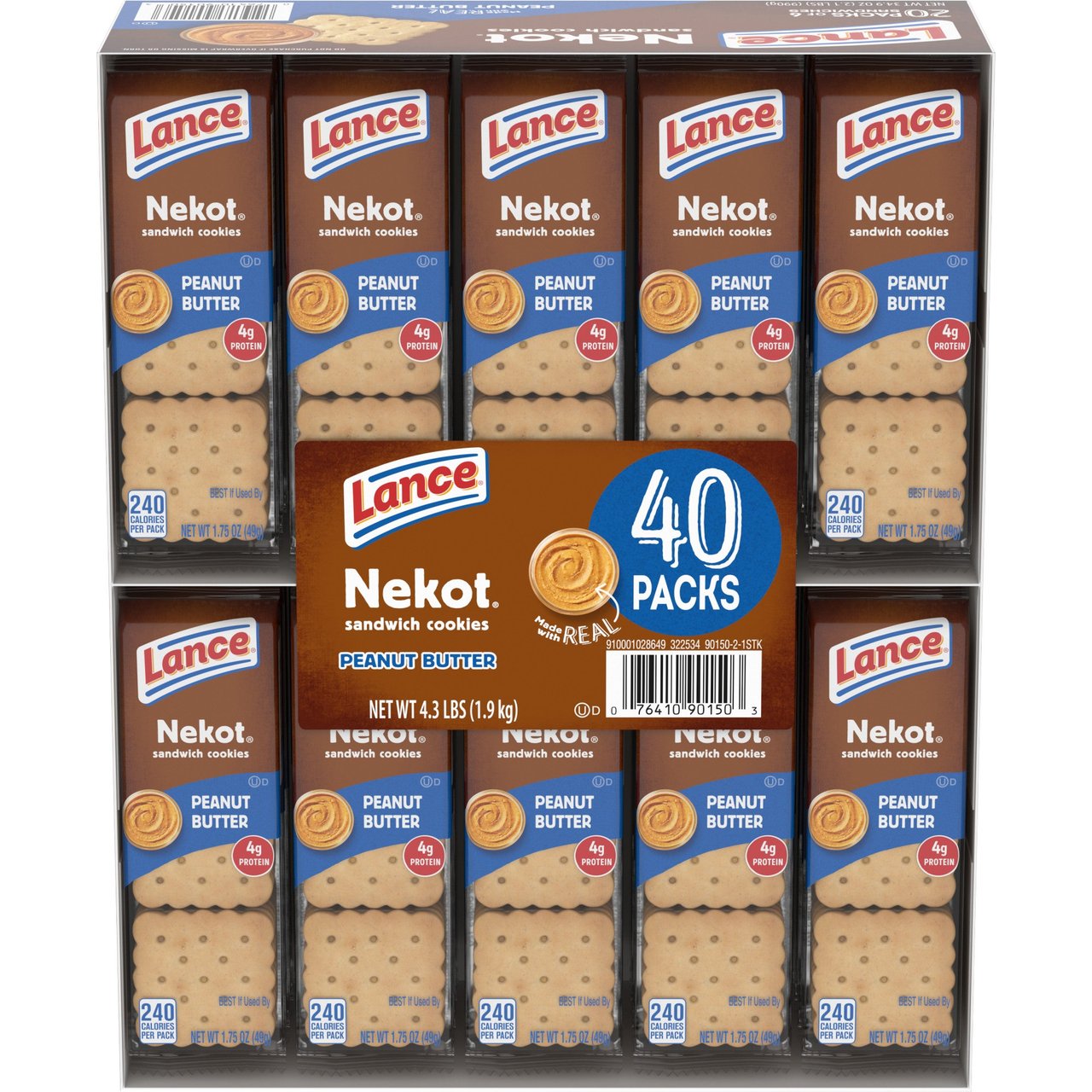 Lance Nekot Peanut Butter Sandwich Cookies, 40 CT / 1.75 oz - Image 1