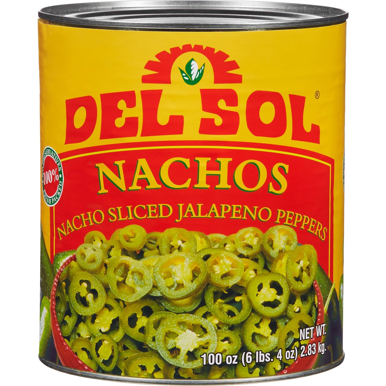 Del Sol Nacho Sliced Jalapeno Peppers #10 Can - Image 1