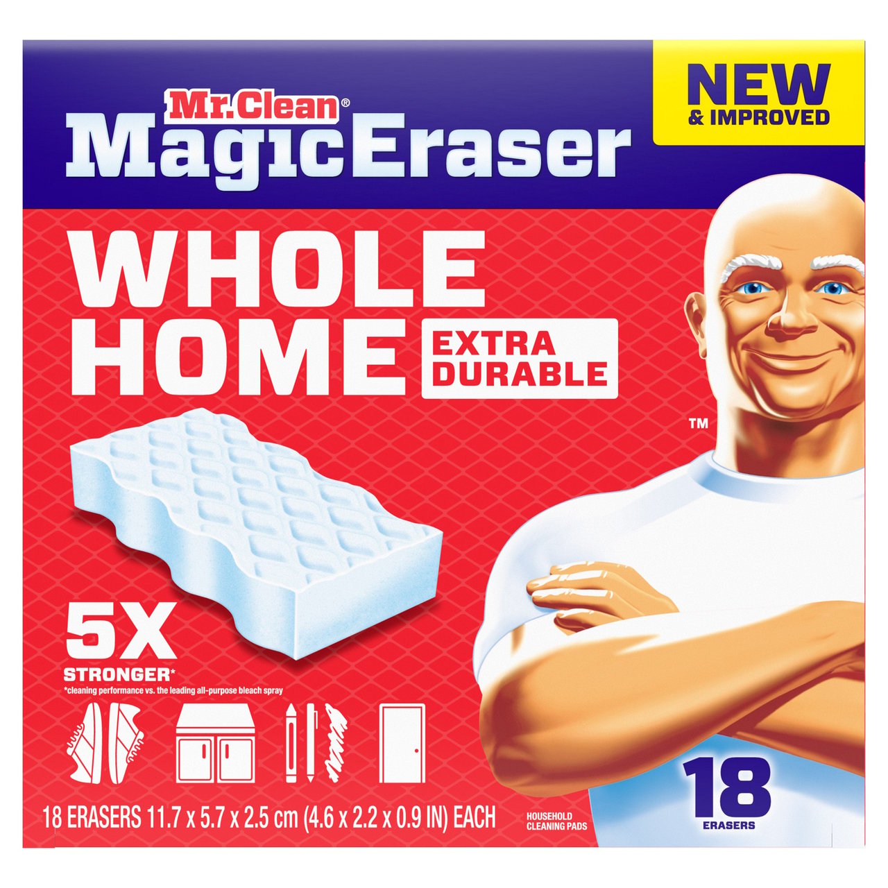 Mr. Clean Magic Eraser Whole Home Extra Durable, 18 Count