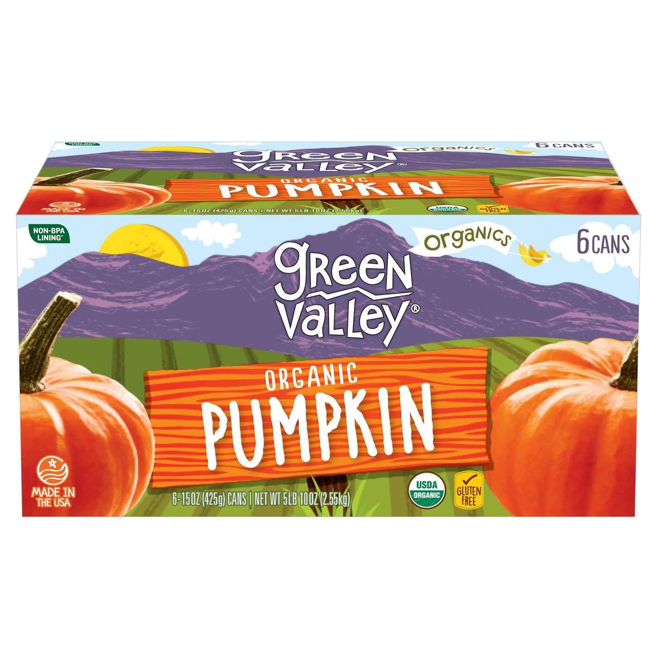 Green Valley Organic Pumpkin 6/15 oz - Image 1