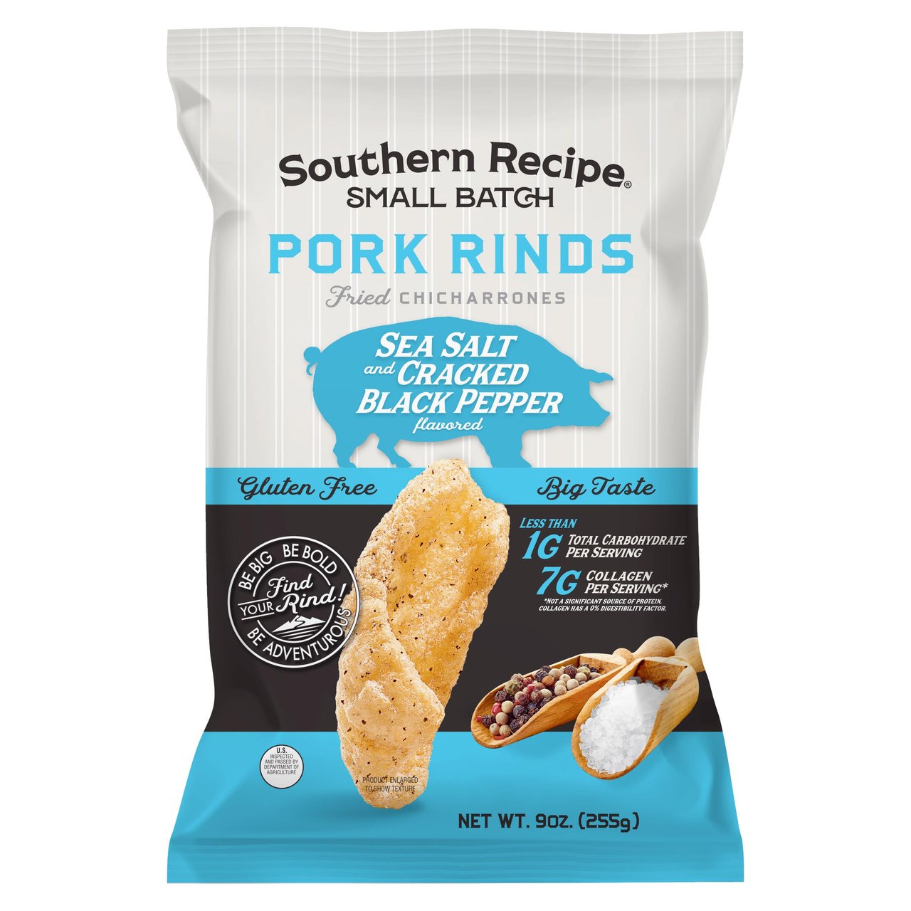 Southern Recipe Sea Salt & Pepper Pork Rinds 9 OZ - Image 1