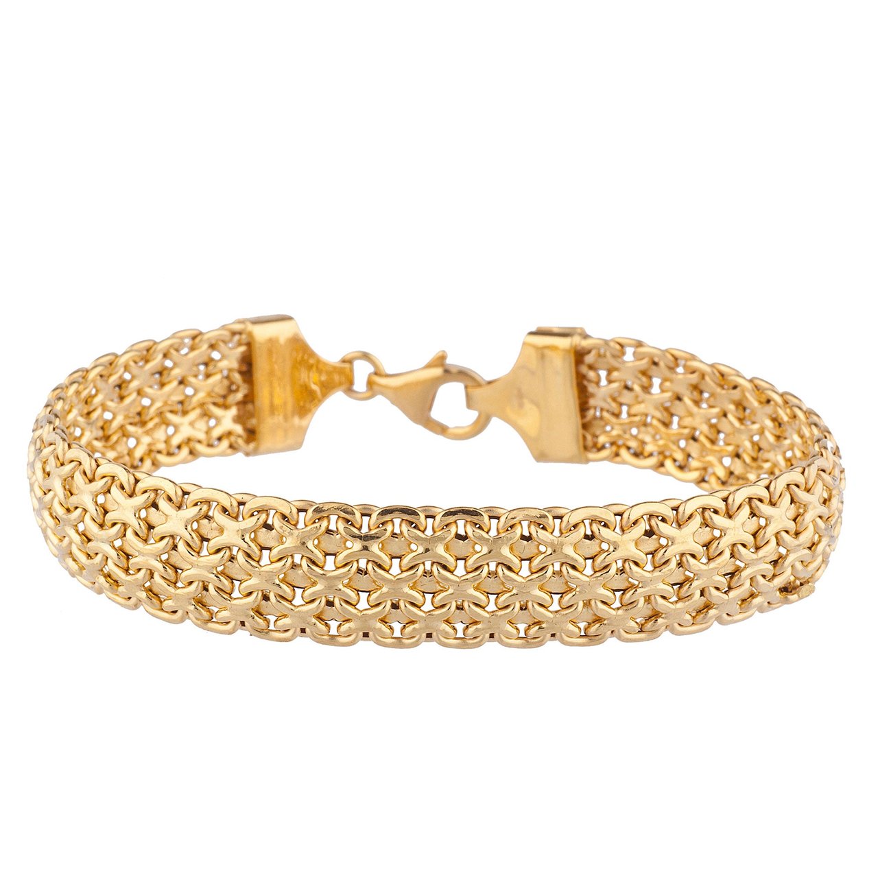 18kt Yellow Gold Bismark Bracelet Made in Italy - Image 1