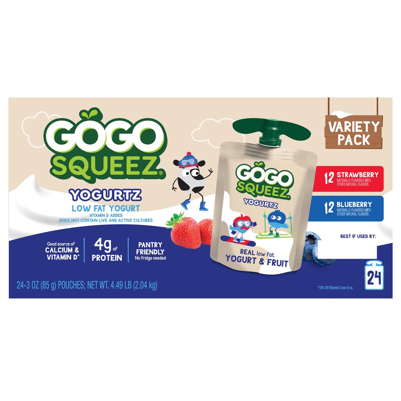 GoGo squeeZ YogurtZ Pouches, 24/3 Ounces - Image 1