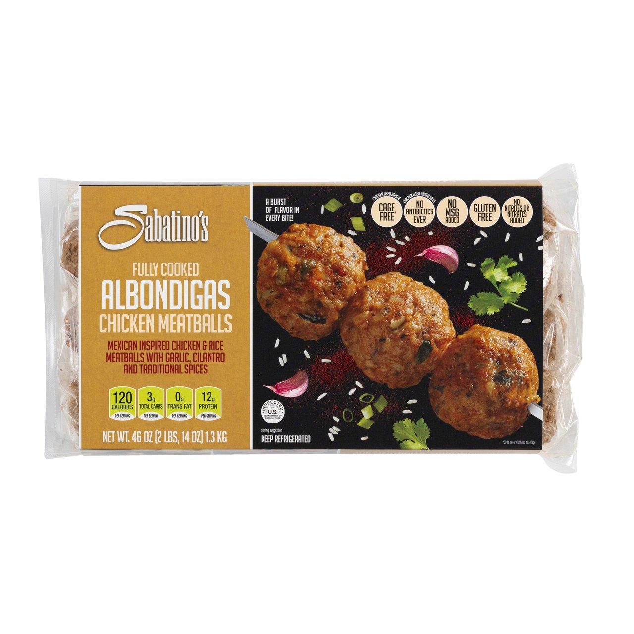 Sabatino's Albondigas Chicken Meatballs, 2 x 23 oz - Image 1