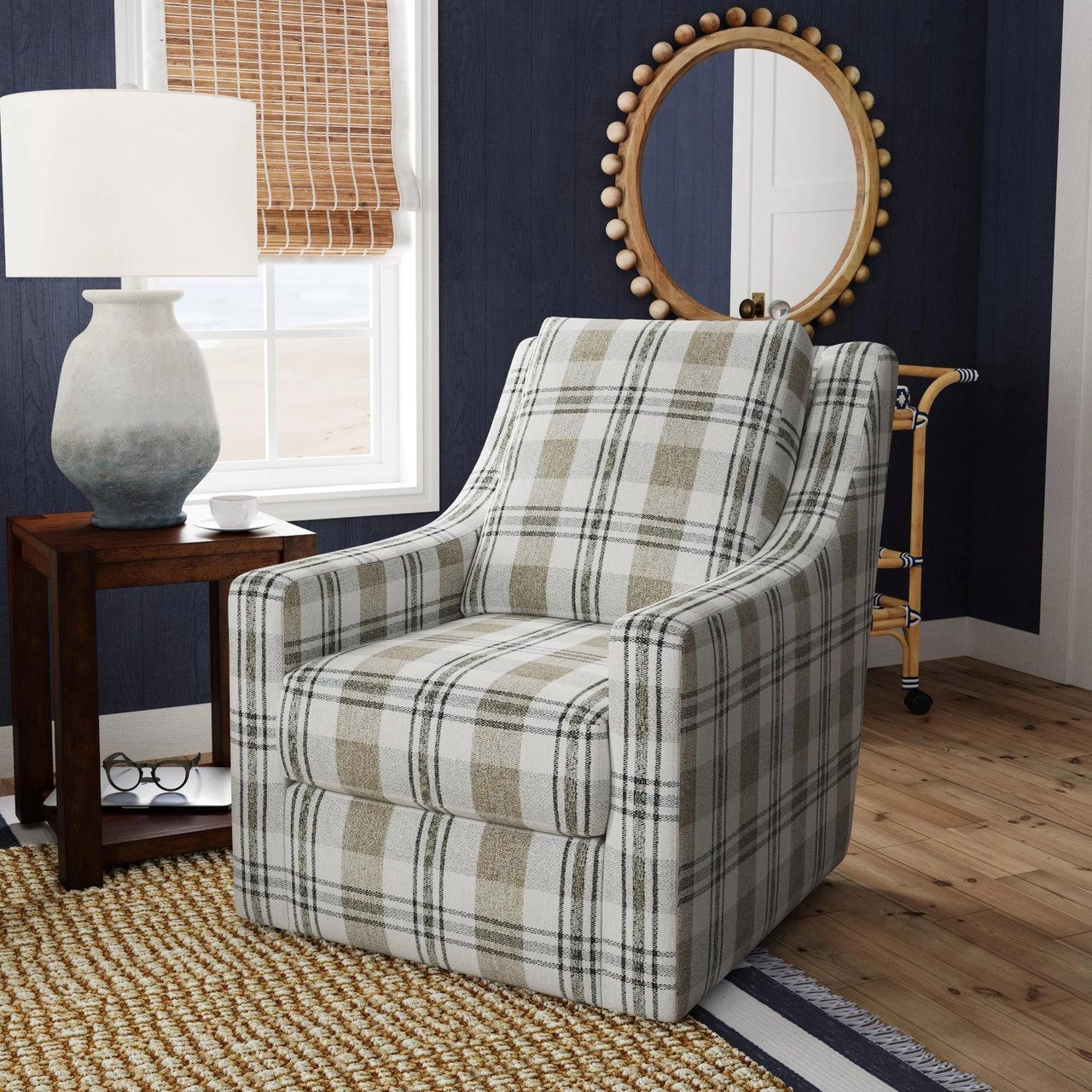 Flexsteel Abbey Fabric Swivel Chair - Image 1