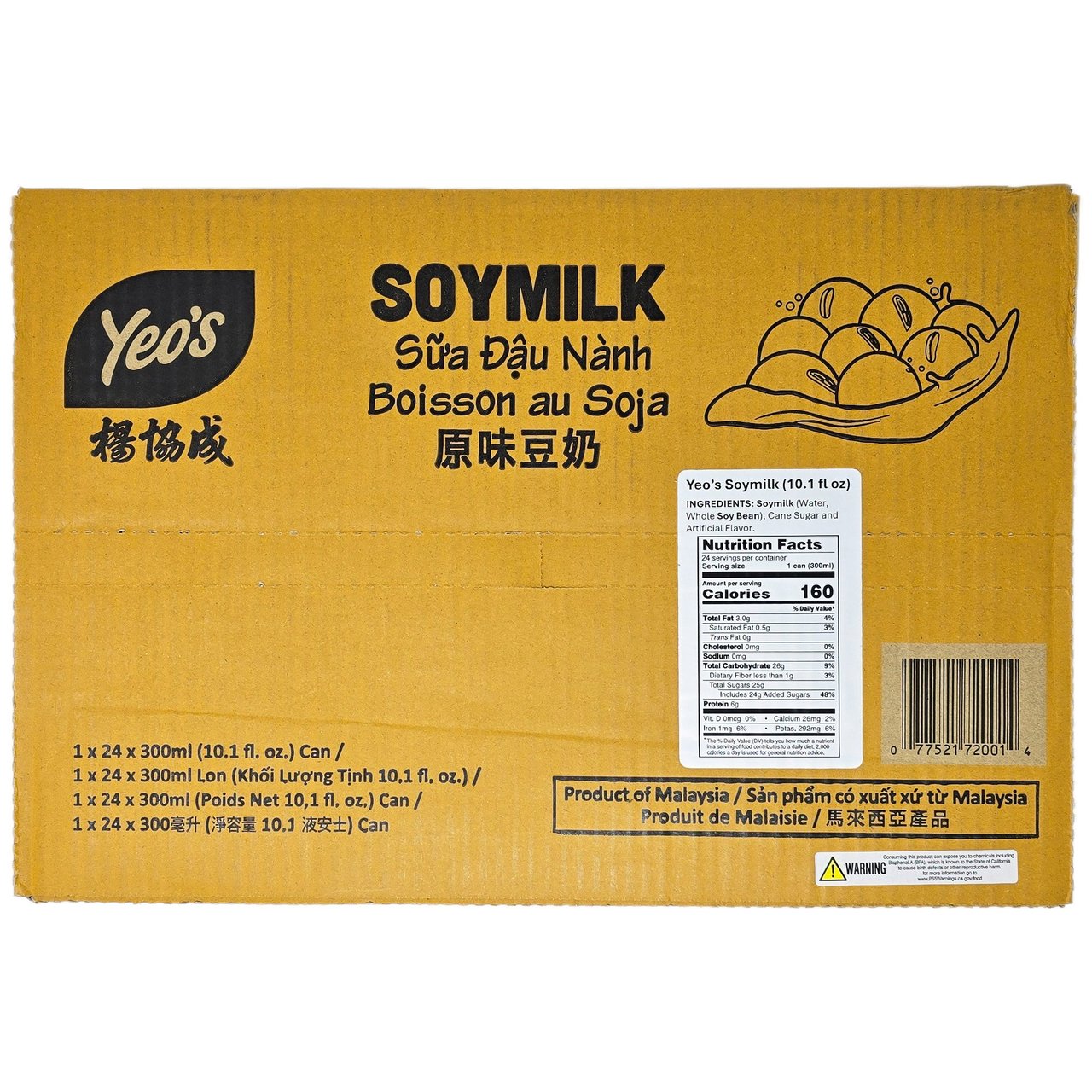 Yeo's Soymilk, 10.1 oz, 24-Count - Image 1