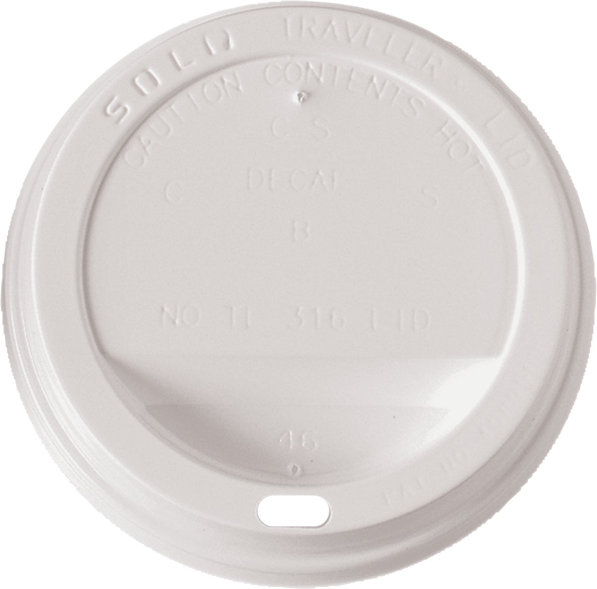Solo Traveler Hot Cup Lid, 12-20 oz, White, 500 Count - Image 1