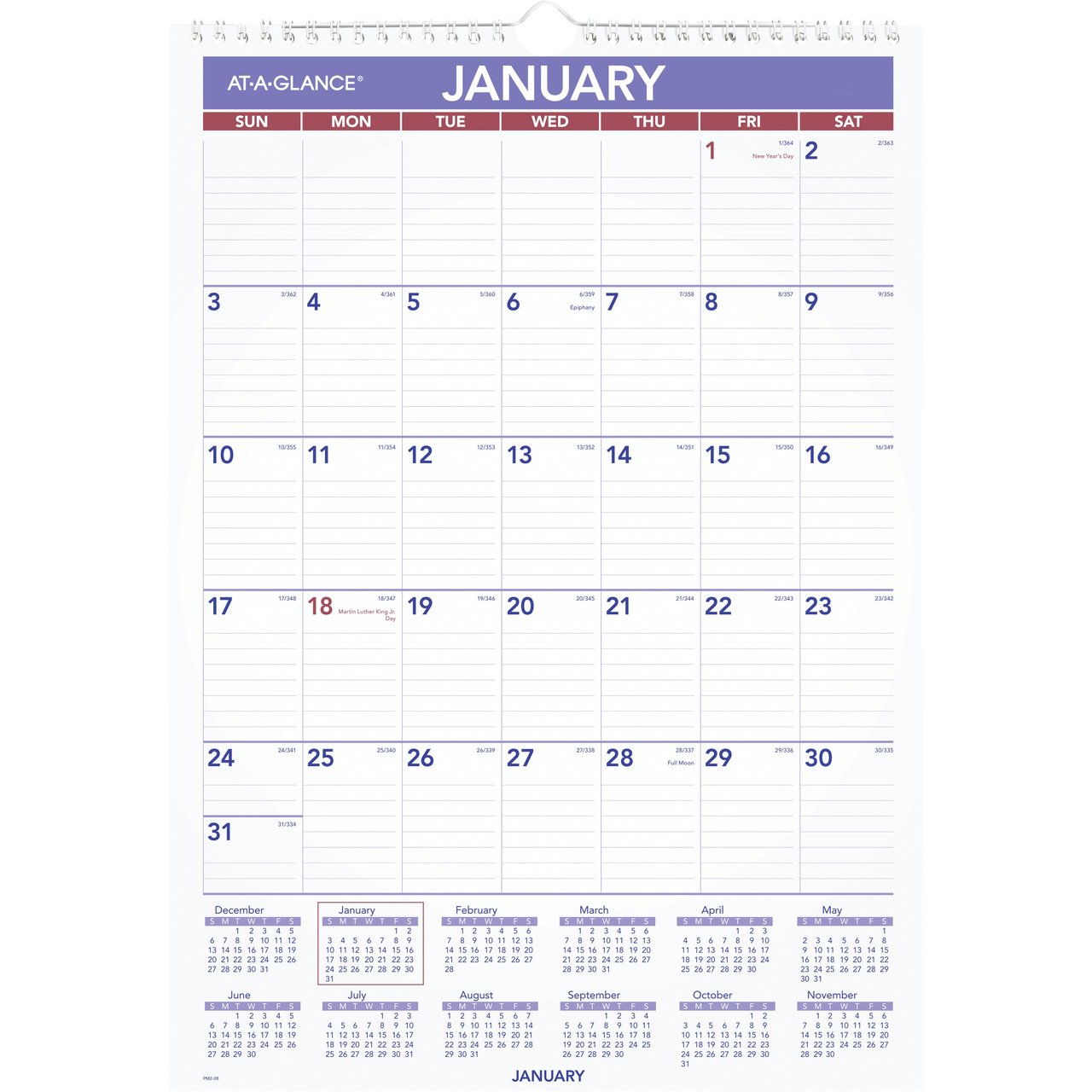 AT-A-GLANCE Monthly Wall Calendar 12" x 17" - Image 1