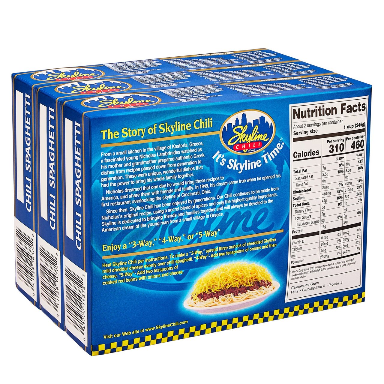Skyline Chili and Spaghetti, 3-Pack of 13 oz Trays - Image 1