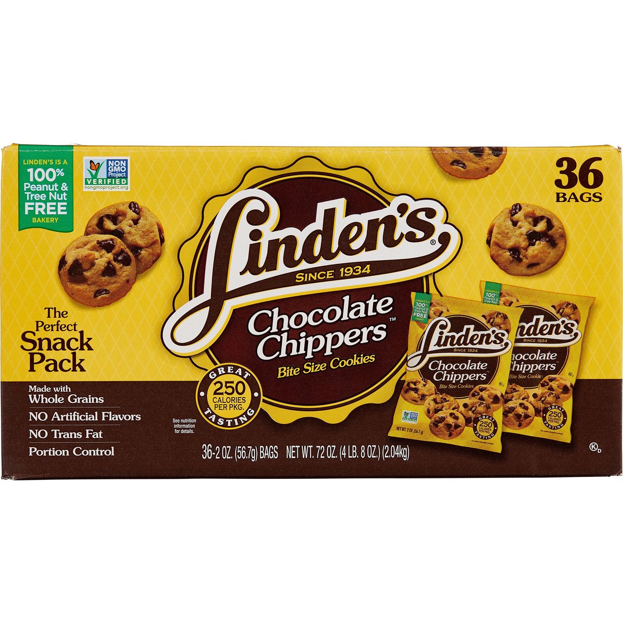 Linden's Chocolate Chipper Cookies, 36 ct (4.5 lb) - Image 1