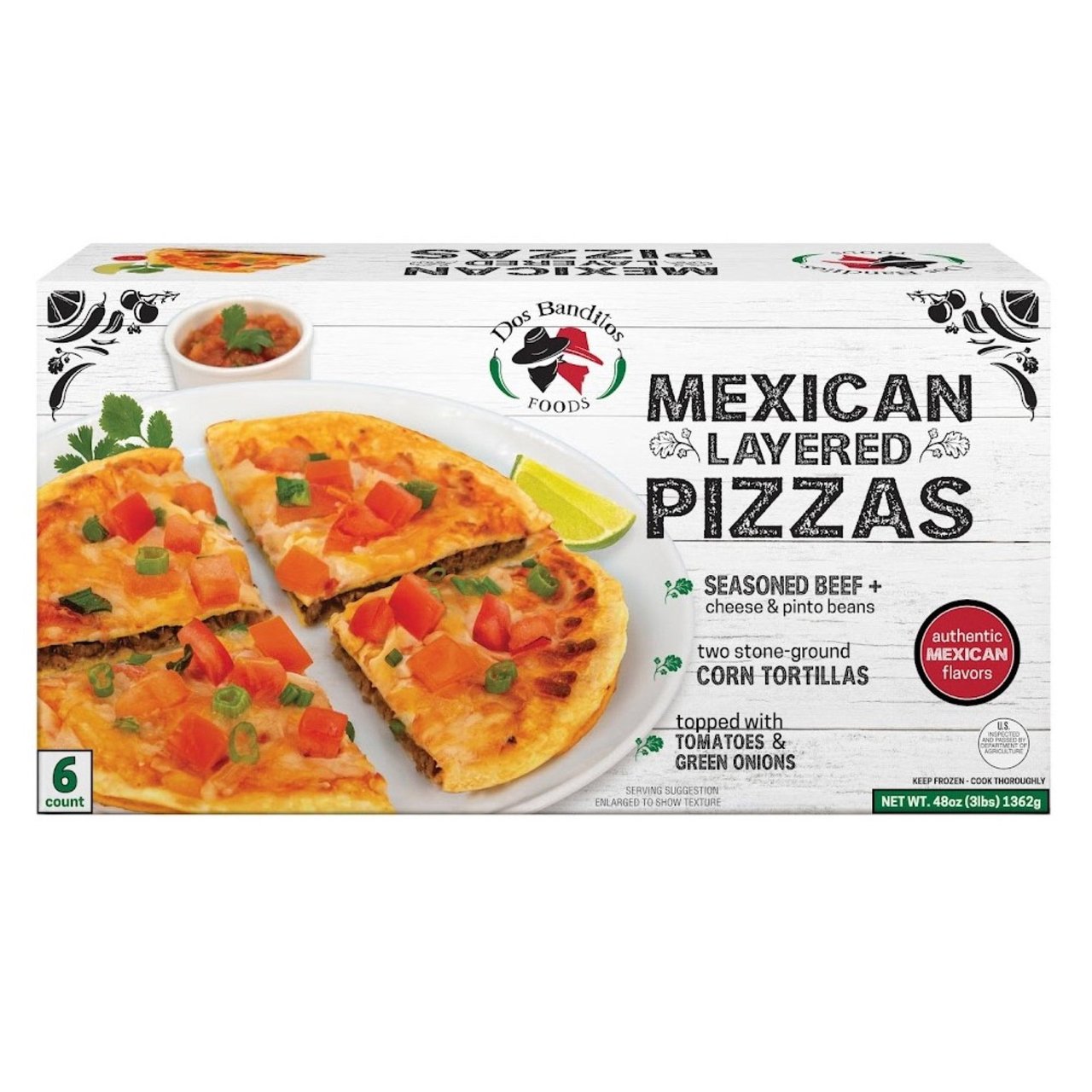 Dos Banditos Mexican Layered Pizza 6/8 oz - Image 1