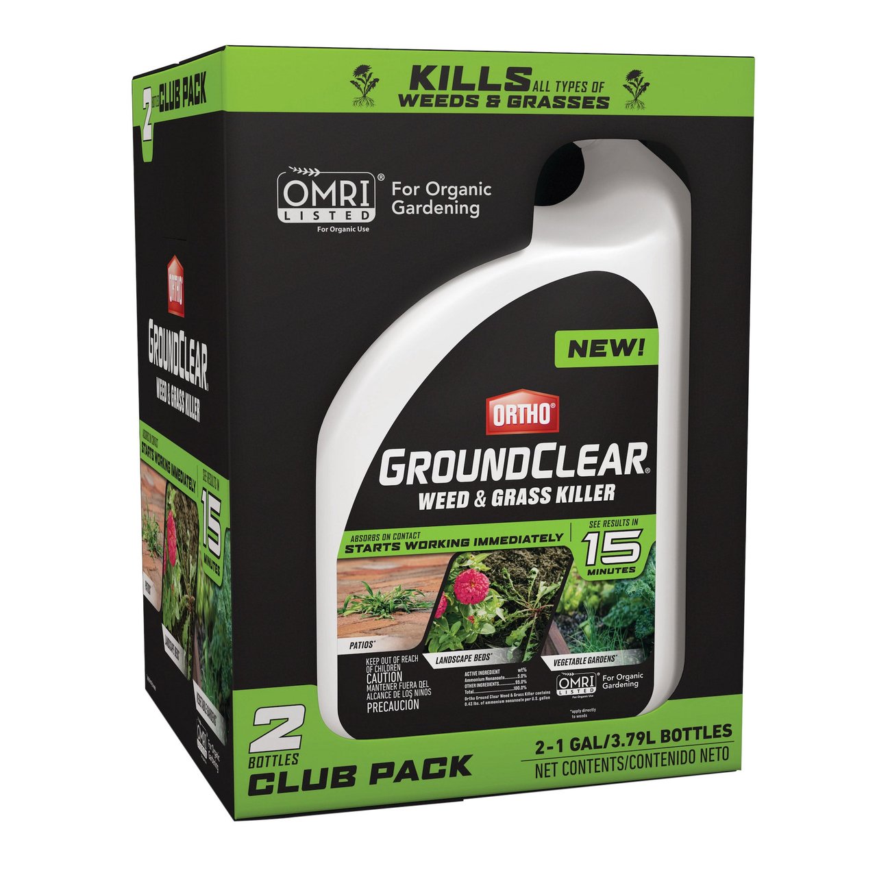 Ortho GroundClear Weed and Grass Killer, 2 x 1 Gallon Bottles, Ready-to-Use - Image 1